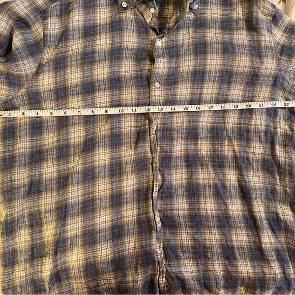 Peter Millar Collection 100% linen button down shirt business casual preppy - Picture 6 of 12